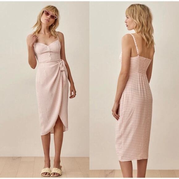 Reformation Dresses & Skirts - Reformation Pink Gingham Midi Dress
